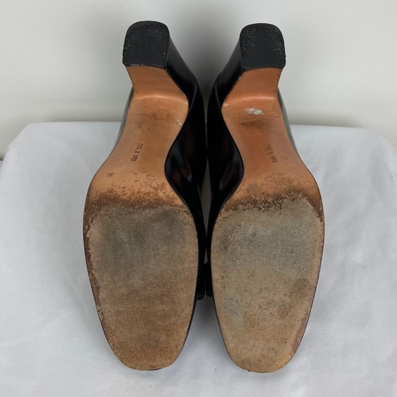 Salvatore Ferragamo Black Bow Embellished Block Heel Pumps - Picture 13 of 14